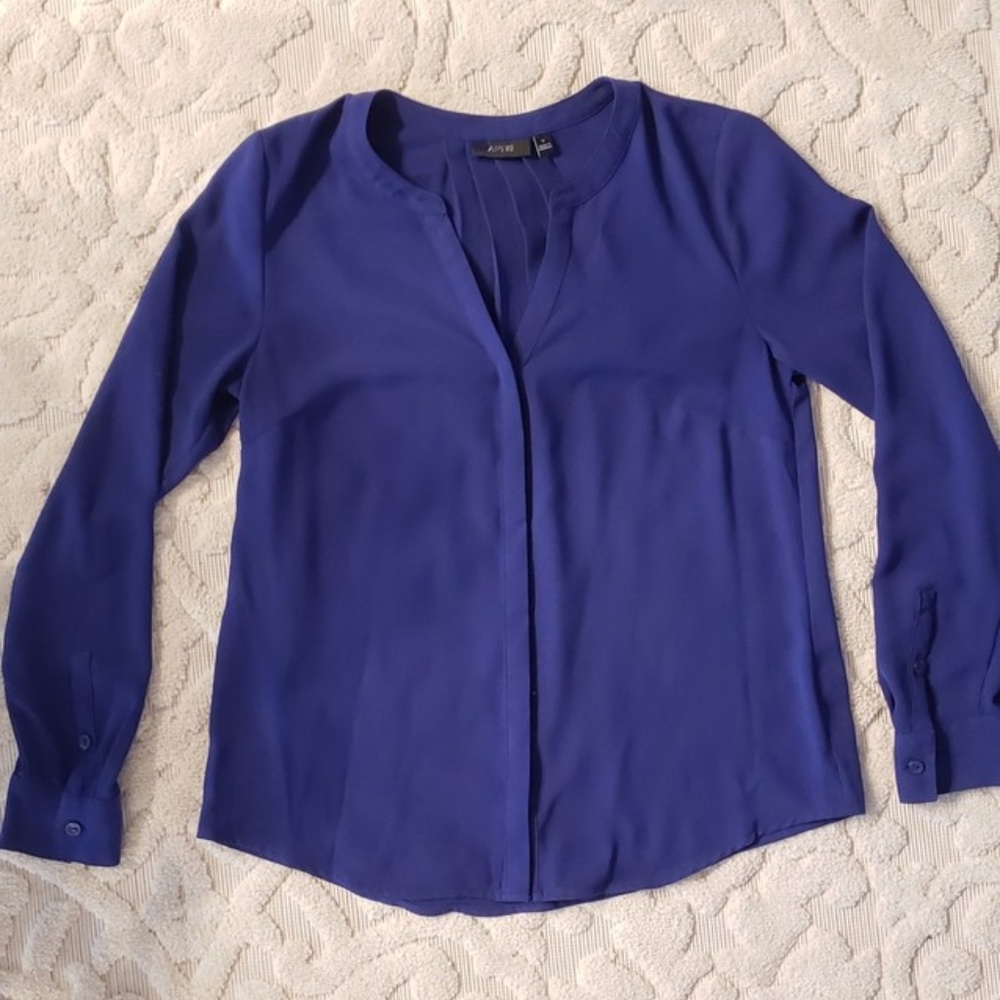 Cobalt blue long sleeve blouse